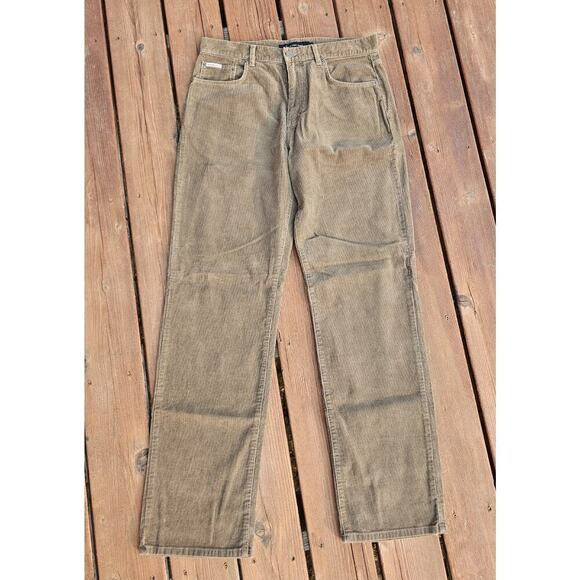 Calvin Klein Other - Calvin Klein Corduroy Jean’s Men’s 34 Brown Straight Leg Flat Front Pants